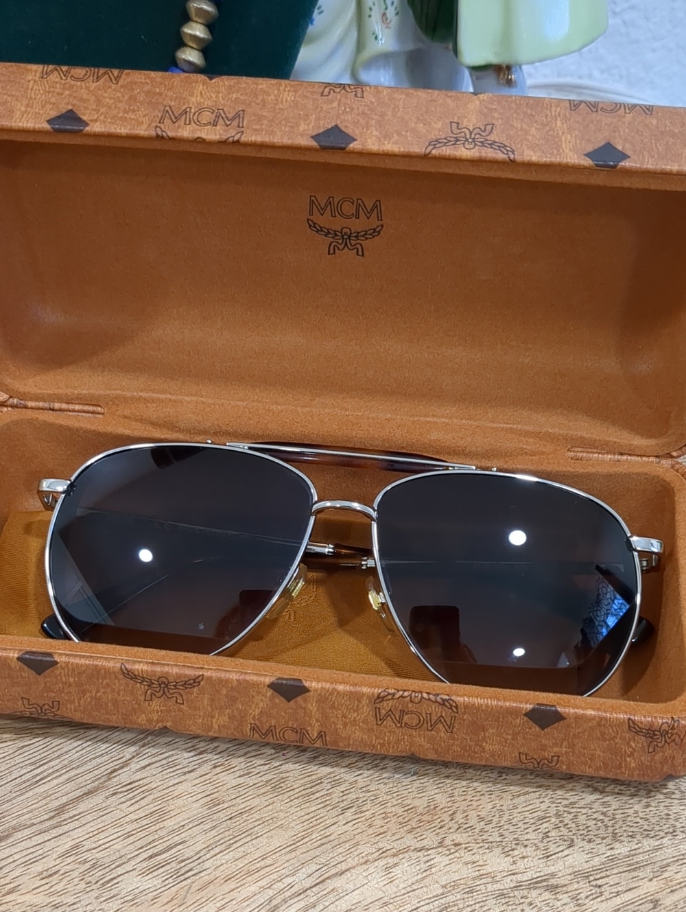 MCM Designer Aviator Sunglasses in Case